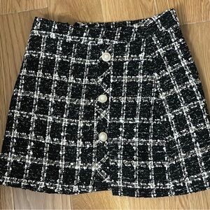 SHEIN Black and White A-line Mini Skirt for Work
